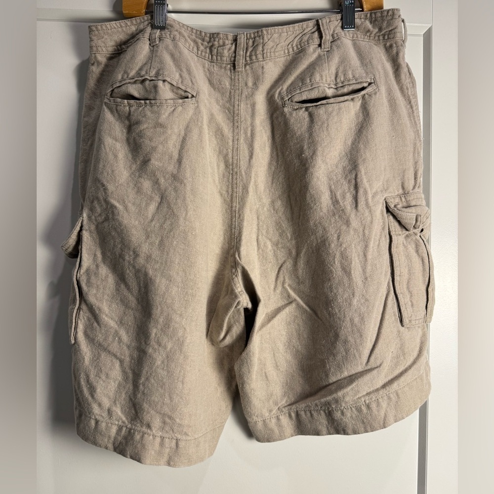 Hiho Men's Tan Cargo Shorts linen lightweight - Picture 2 of 6